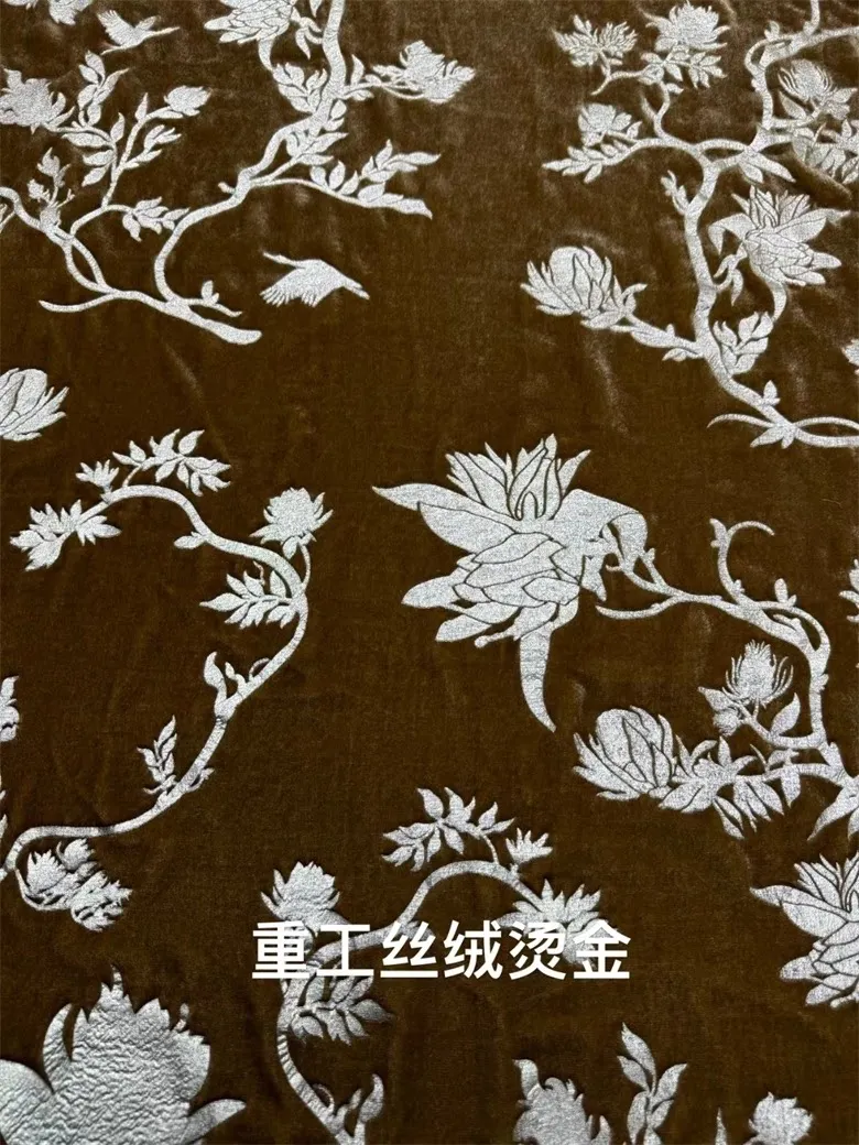 Gaoding New Silk Velvet Gilding Fabric Autumn and Winter National Style Top New Chinese Style Coat Set Fabric