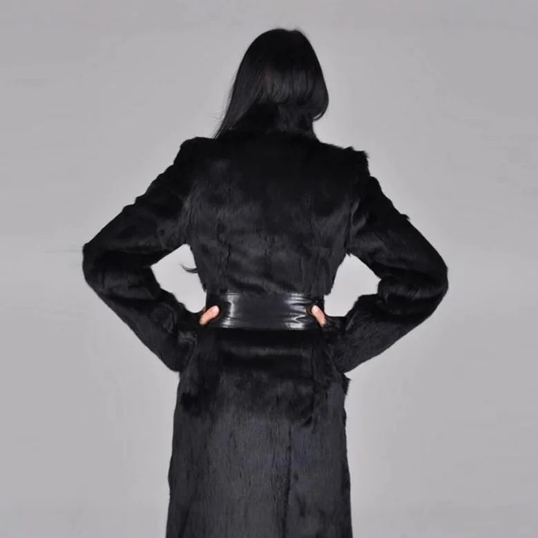 Amazon Imitation Fur Coat Women's Medium and Long Belt Slim Fit Sexy European and American Hot-selling Imitation Fox Fur Coat