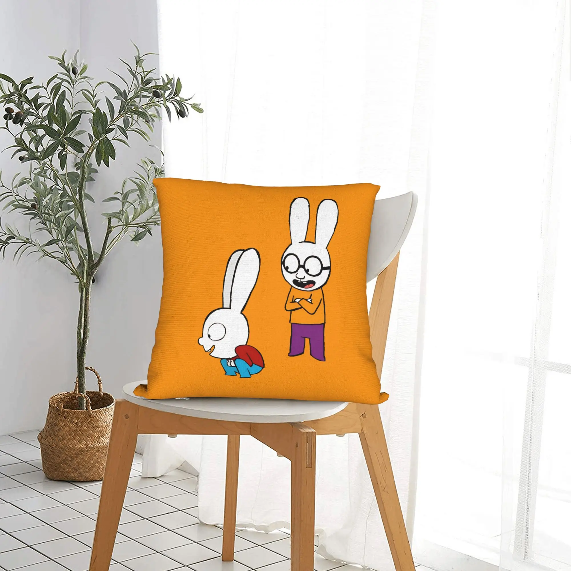 Simons Super Rabbit Pillowcase Polyester Cushion Cover Decorations Cute Bunny  Pillow Case Cover Home Square 18'