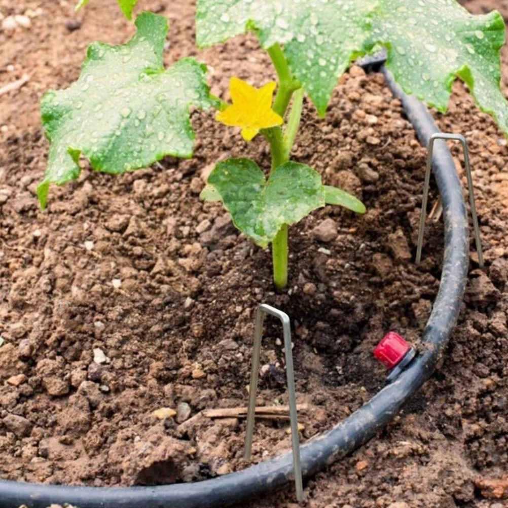 

30 шт., скобы для травы Sod, U-образные штифты для пейзажа, сверхмощные колья для земли для садовой ткани, анкерный барьер для сорняков, фиксация газона