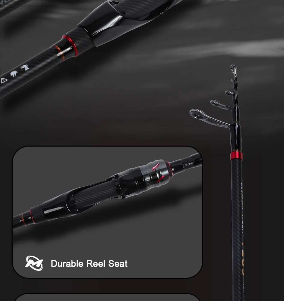 MIFINE COZY TELE TROUT Angelrute 24T Carbonfaser Teleskopische Reise-Rock-Spinning-Rute CW 0,8-5g Röhrenspitzen Forellenangeln – Detail 8