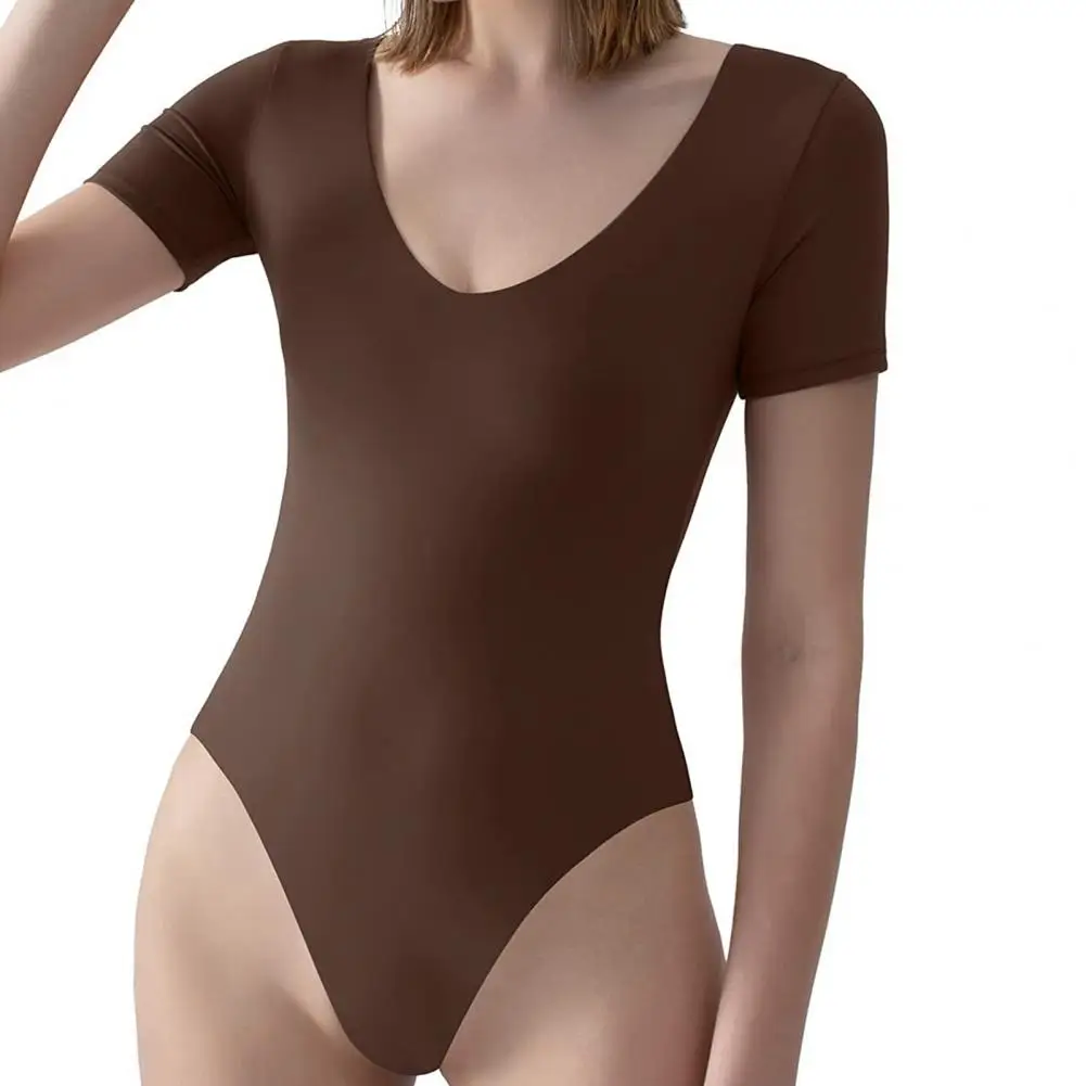 Sexy Skinny Bodysuit Compression-resistant Bodysuit Flattering Summer V Neck Bodysuit Lifting Tummy Control Breathable for A