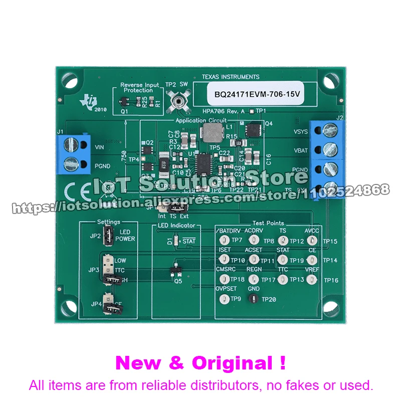 BQ24171EVM-706-15V Evaluation Module for bq24171 JEITA Compliant Stand-Alone Switch-Mode Li-Ion and Li-Polymer Battery
