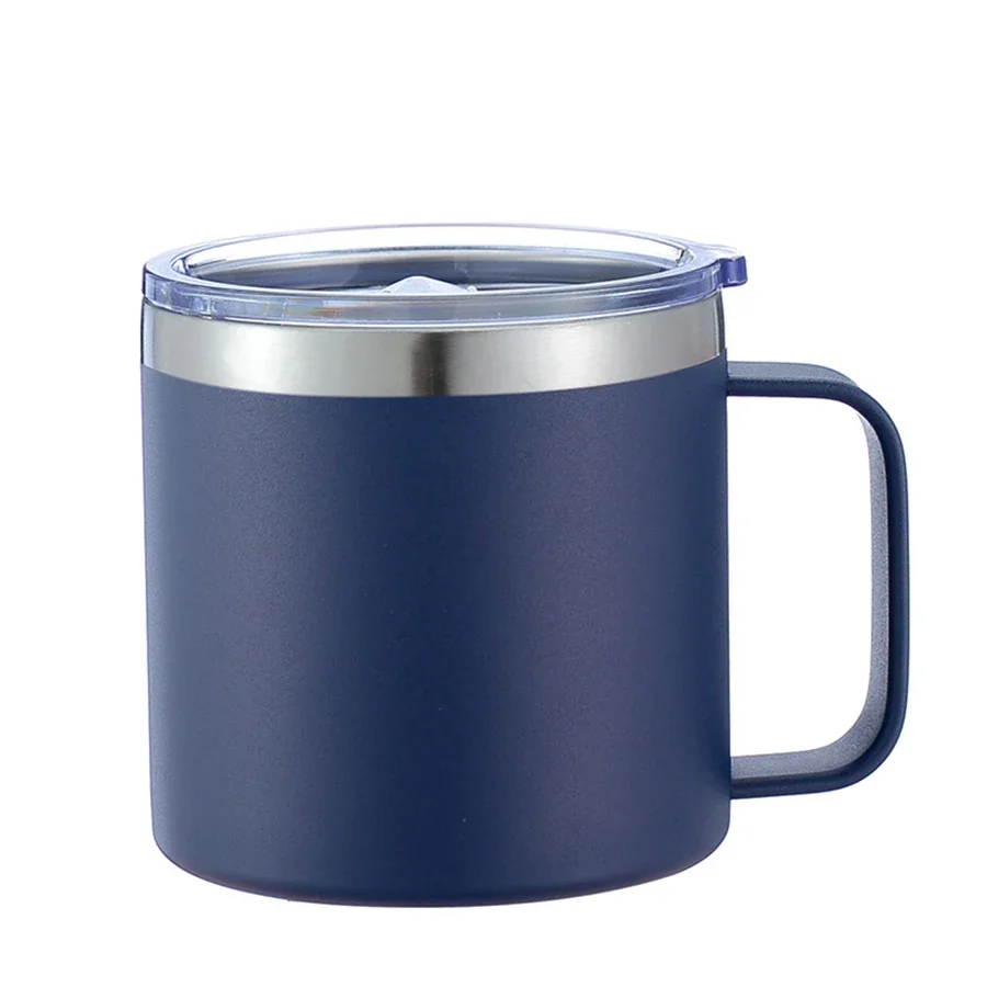 14 Oz (aprox. Taza de acero inoxidable aislada al vacío con tapa, 396,9G