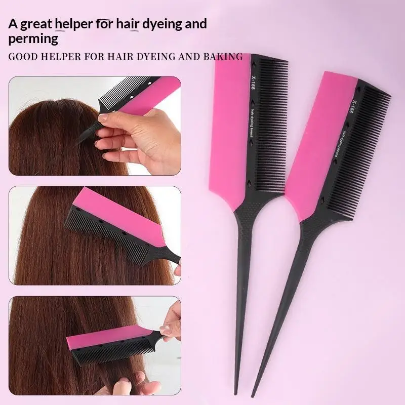 2 In 1 Hair Dye Brush Comb Lightweight Non-Slip Coloring Tool For Hairdressers Salon Hair Gradient Styling