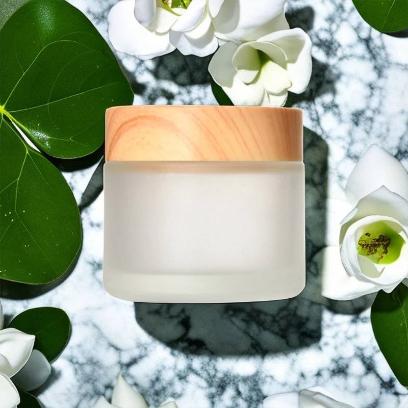 Hộp đựng mỹ phẩm bằng thủy tinh Lọ mẫu rỗng có nắp đậy bằng gỗ chống rò rỉ Trang điểm Dropshipping