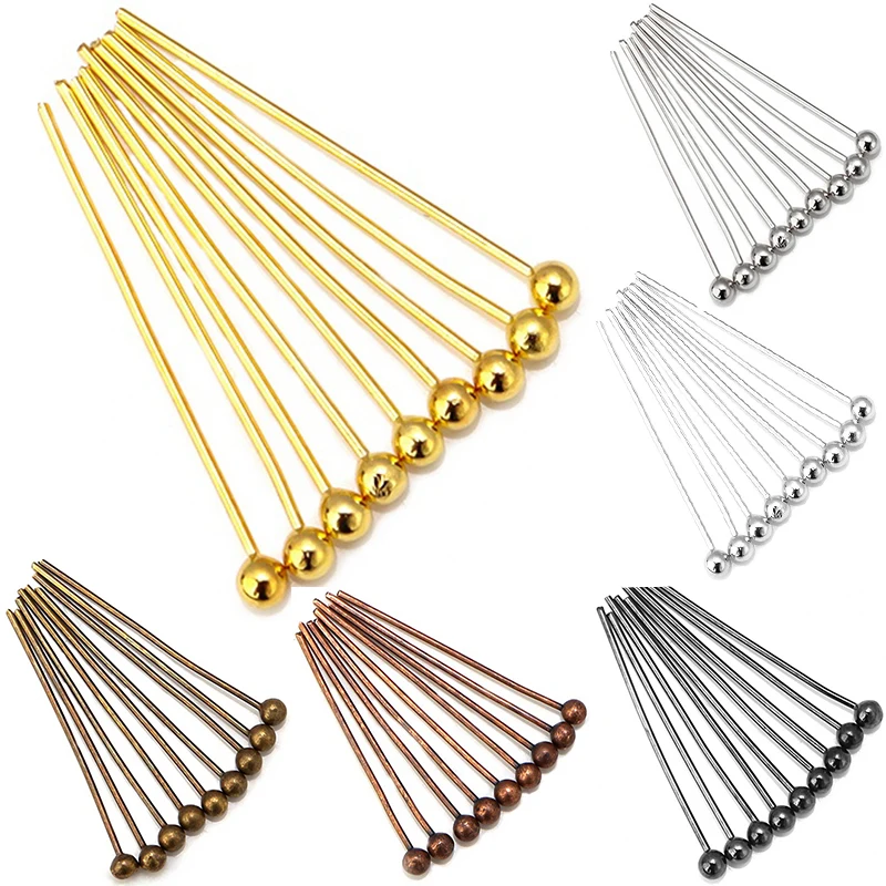 Louleur High Quality Ball Pins Head Pins For Jewelry Making Findings Earrings DIY Accessories Ball Flat Pins Needles Wholesale