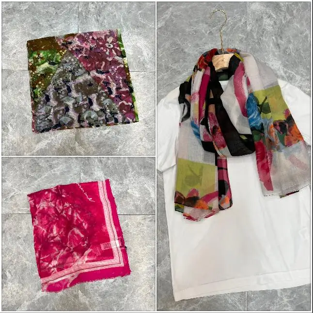 Foreign trade Spain original D scarf casual sun protection thin printed shawl long scarf 100 * 185 soft and fashionable