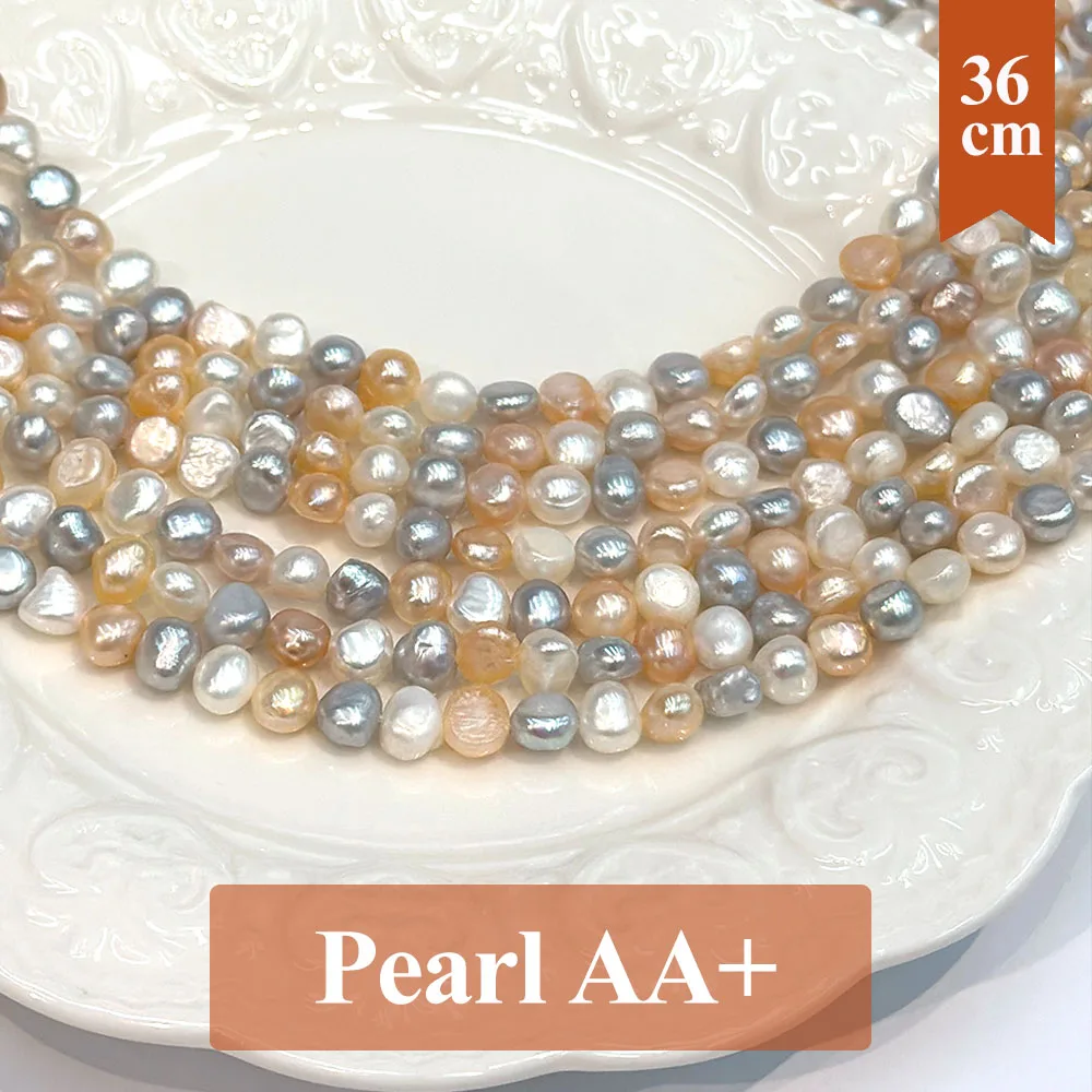6-7mm Natural Freshwater Pearl Beads Two Sided Light Coloful Pearl Loose Spacer Beaded for Making DIY Jewelry Necklace Bracelet