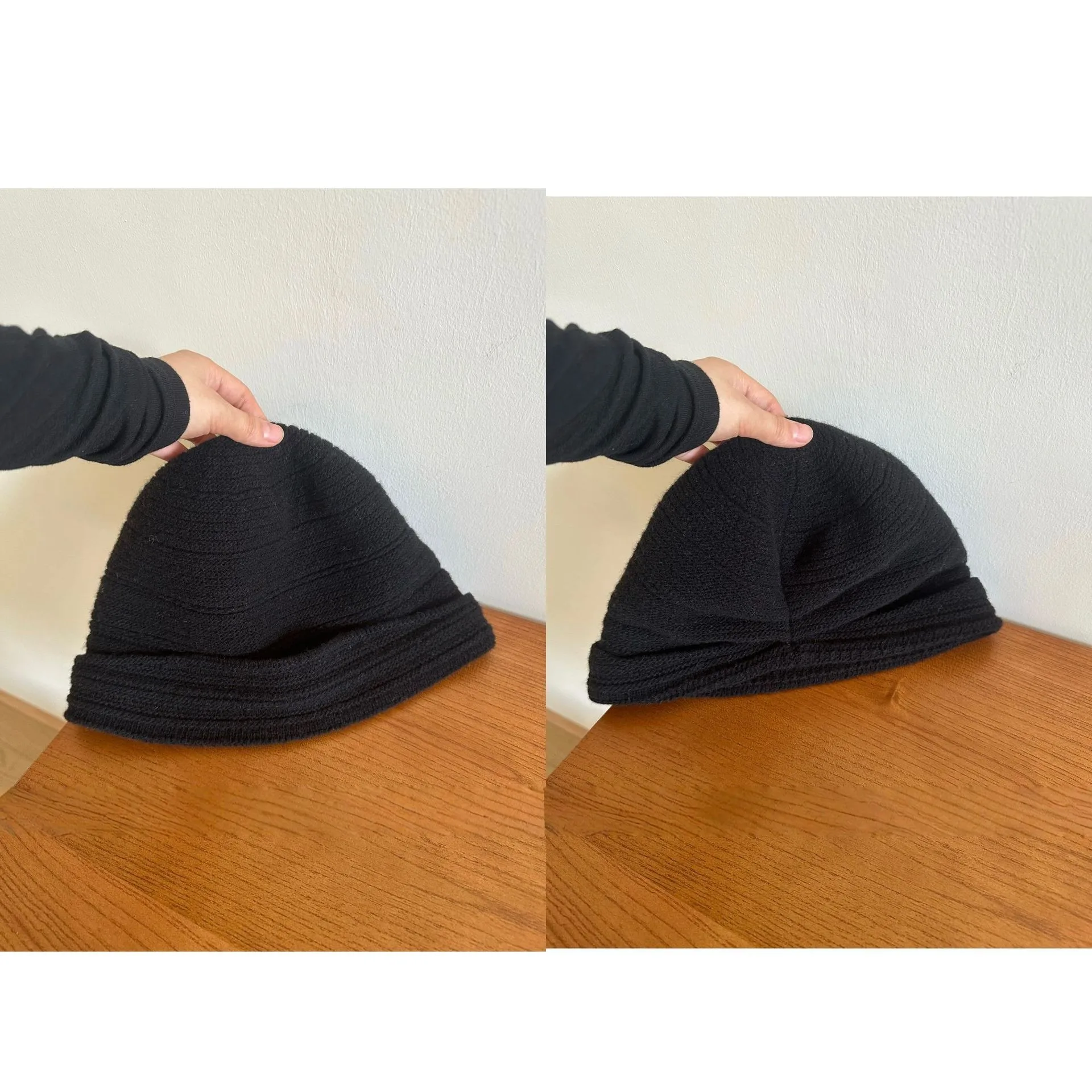 Autumn and Winter Thickened Fleece-Lined Pleated Beanie Hat Women's Outdoor Cold-proof Ear-protecting Knitted Hat