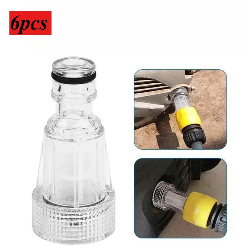 6pcs Mini Simple Practical High Pressure Washer Water Filter Inlet Connector Replacement Tool Water Inlet Pipe Accessory For Hou