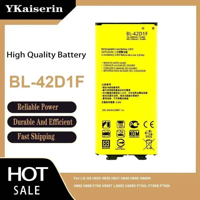 

Battery BL-42D1F 2800mAh For LG G5 H820 H830 H831 H840 H850 H860N H860 H868 F700 VS987 LS992 US992 F700L F700S F700k