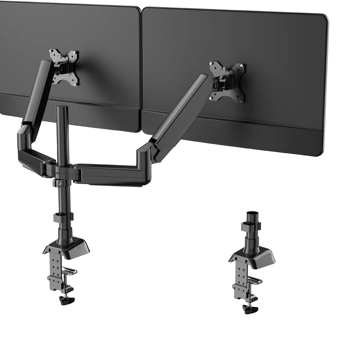 Suitable for 32 inch punch free dual head monitor gas spring bracket, rocker arm free hovering desktop computer bracket