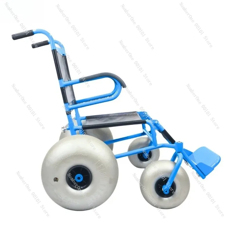 

All Terrain Beach Wheelchair with Balloon Tires for Soft Sand Adult Use