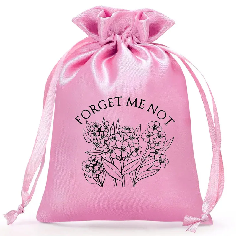 20pcs/Lot 13*18cm 15*20cm Women Satin Cloth Shower Bags Valentine's Day Drawstring Pouches Wedding Party Gift Bag