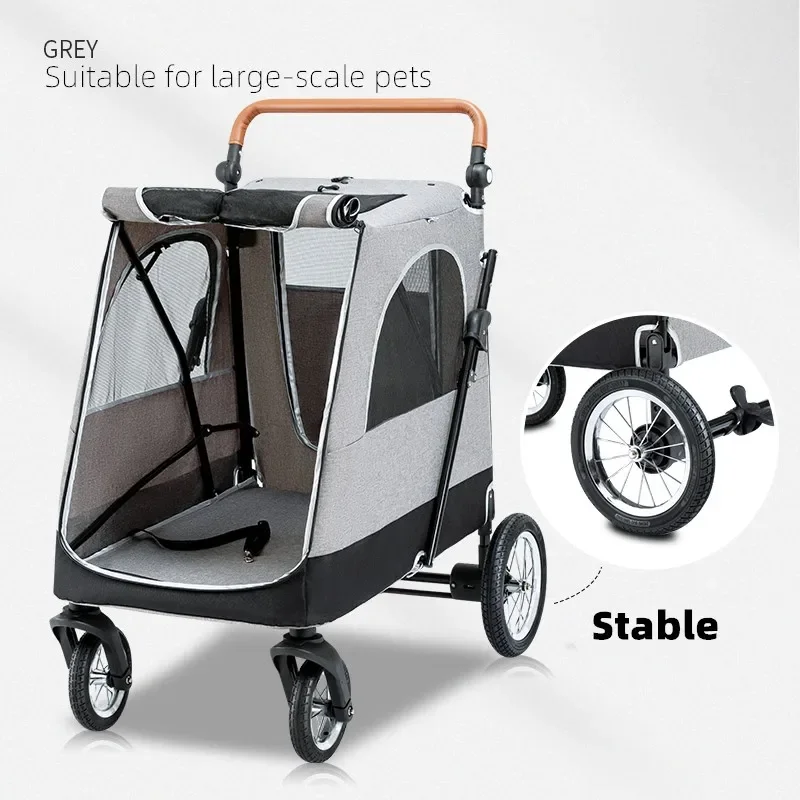 Hot selling Separate pet stroller pure color folding Pet stroller for large dogs