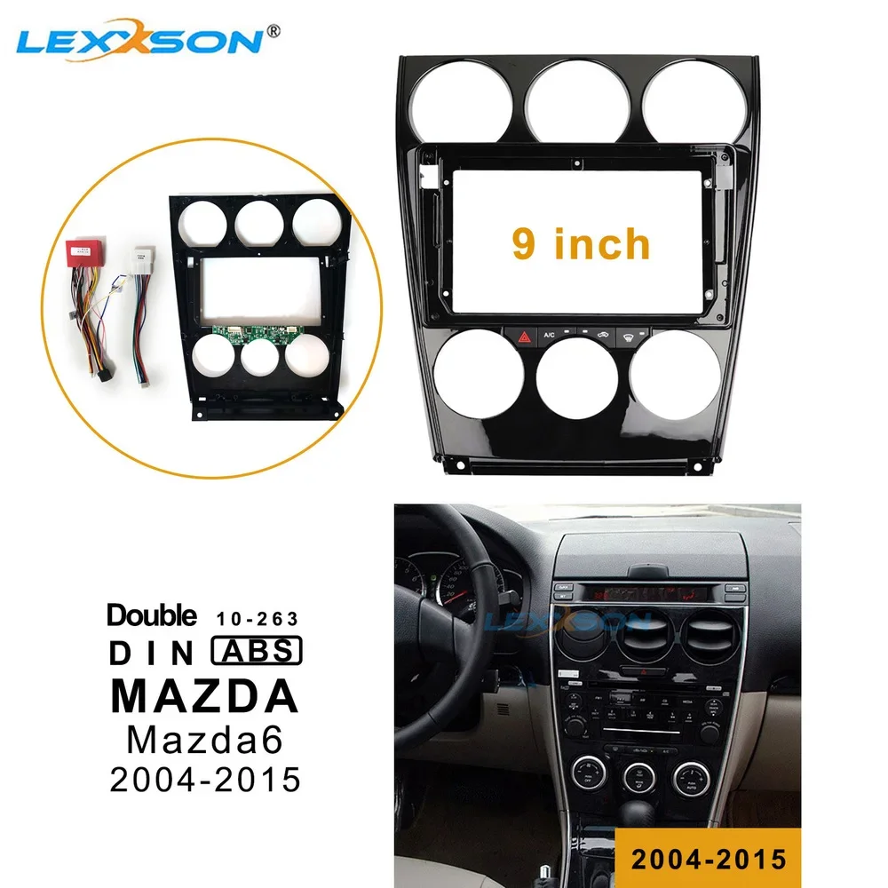 Car Fascia for Mazda 6 2004 05 06 07 08 09 10 11 12 13 14 2015 Car Dash Install Refit Air Conditioning Built-in Canbus DVD Frame