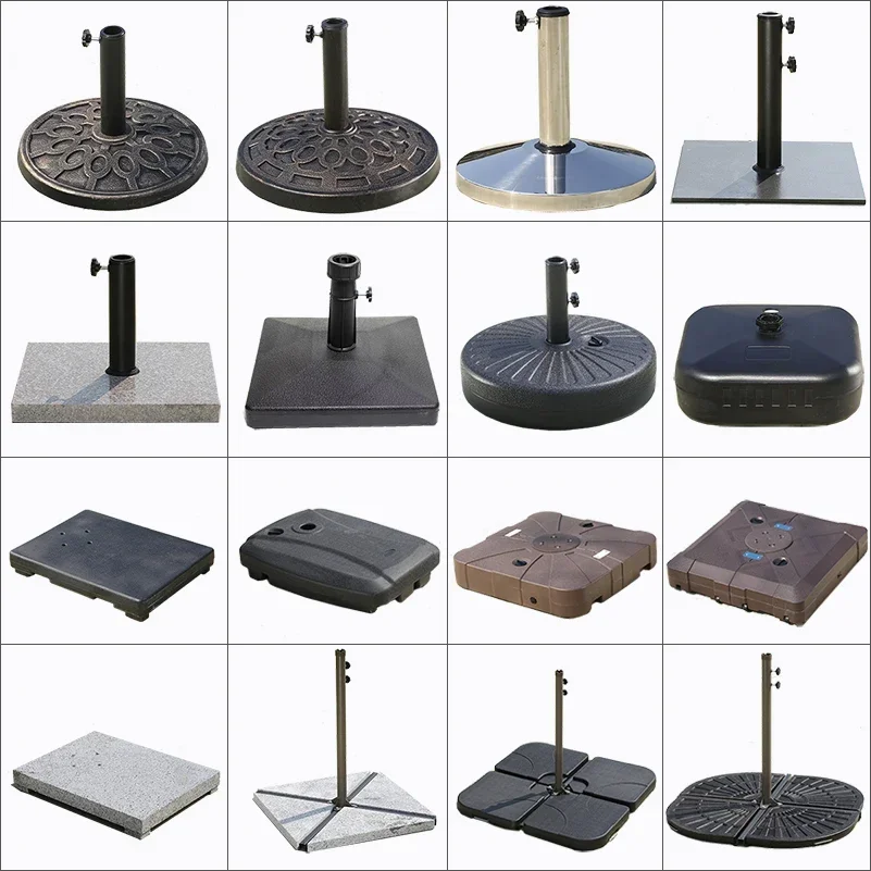 

2026 all kinds plastic resin steel granite umbrella base stands for outdoor umbrellas,granite umbrella base with wheels