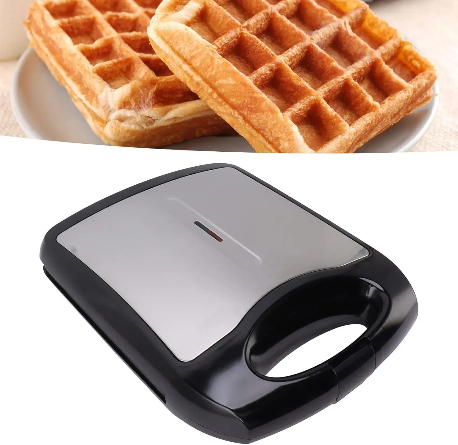 Mini macchina per waffle, macchina per waffle portatile, macchina per la colazione con sandwich antiaderente Piastra multifunzionale per riscaldamento a sandwich
