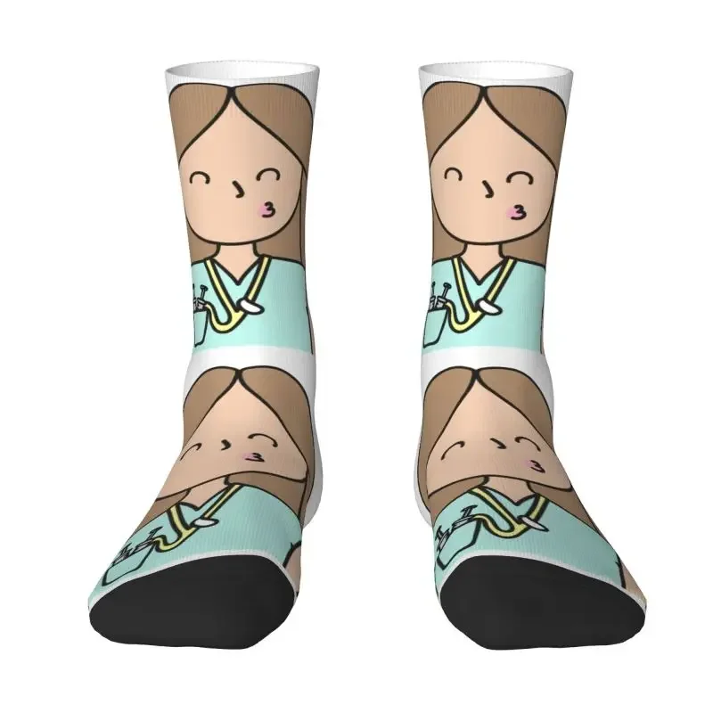 

Enfermera En Apuros Doctor Nurse Medical Mens Crew Socks Unisex Kawaii 3D Print Dress Socks