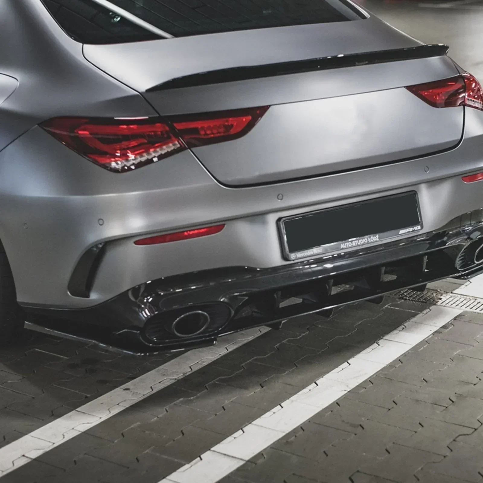 ขายดีสำหรับ Mercedes Benz 2020 + CLA Class CLA35 C118 CLA45 AMG GLOSS สีดำ bemper belakang ด้านสปอยเลอร์ฝาครอบลิปชุดเล็ม