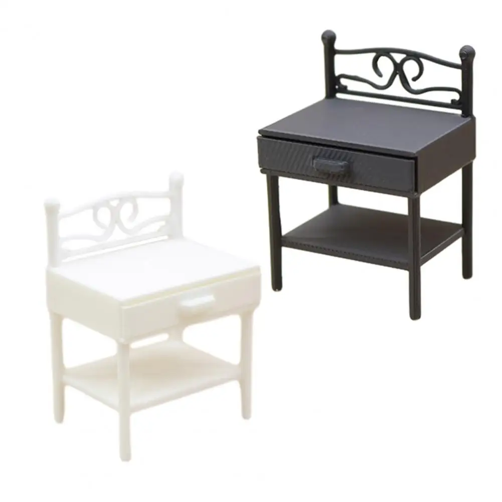 Small Ornament Doll House Nightstand 1/12 Scale Realistic Iron Dollhouse Furniture Dollhouse Accessory