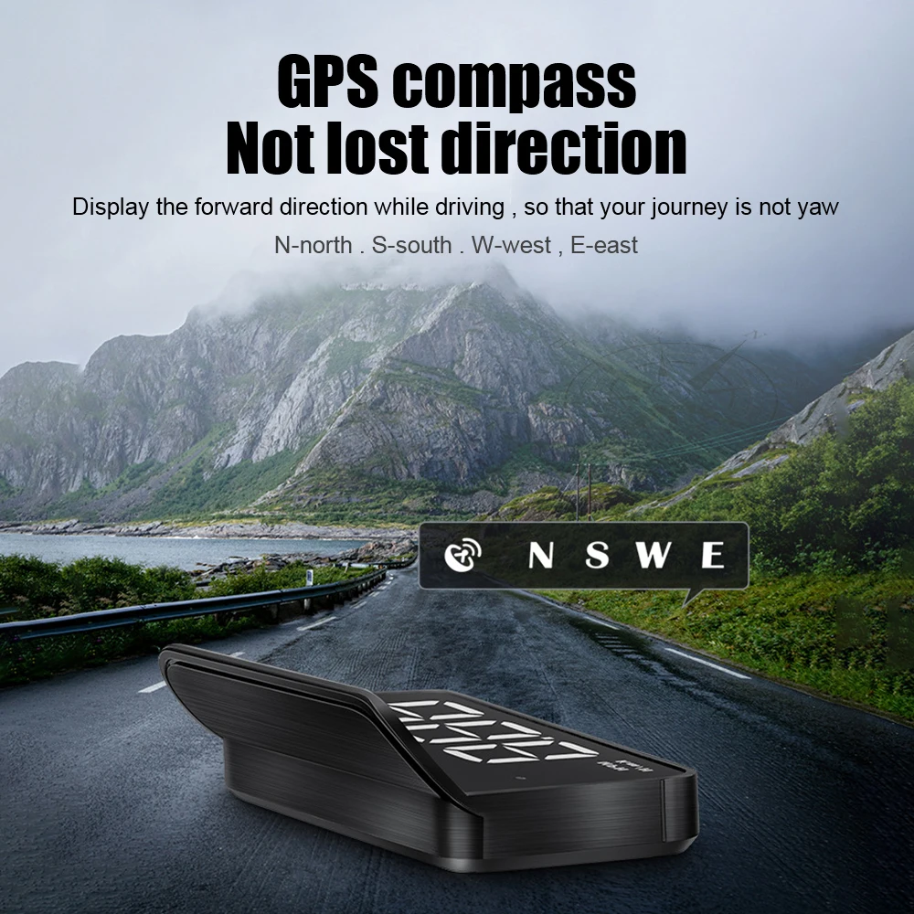 M1 GPS HUD Car Head Up Display Speedometer Speed Test Alarm System Projector On-board Computer Windshield Projector KMH Gauge