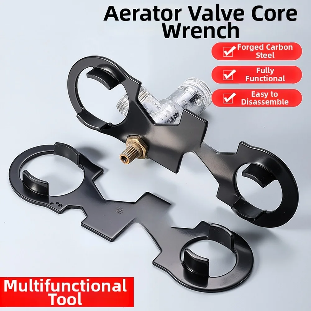 Multifunctional Thickened Carbon Steel Faucet Valve Core Wrench Bathroom Shower Faucet Wrench Faucet Key Plumbing Pipe Wrench