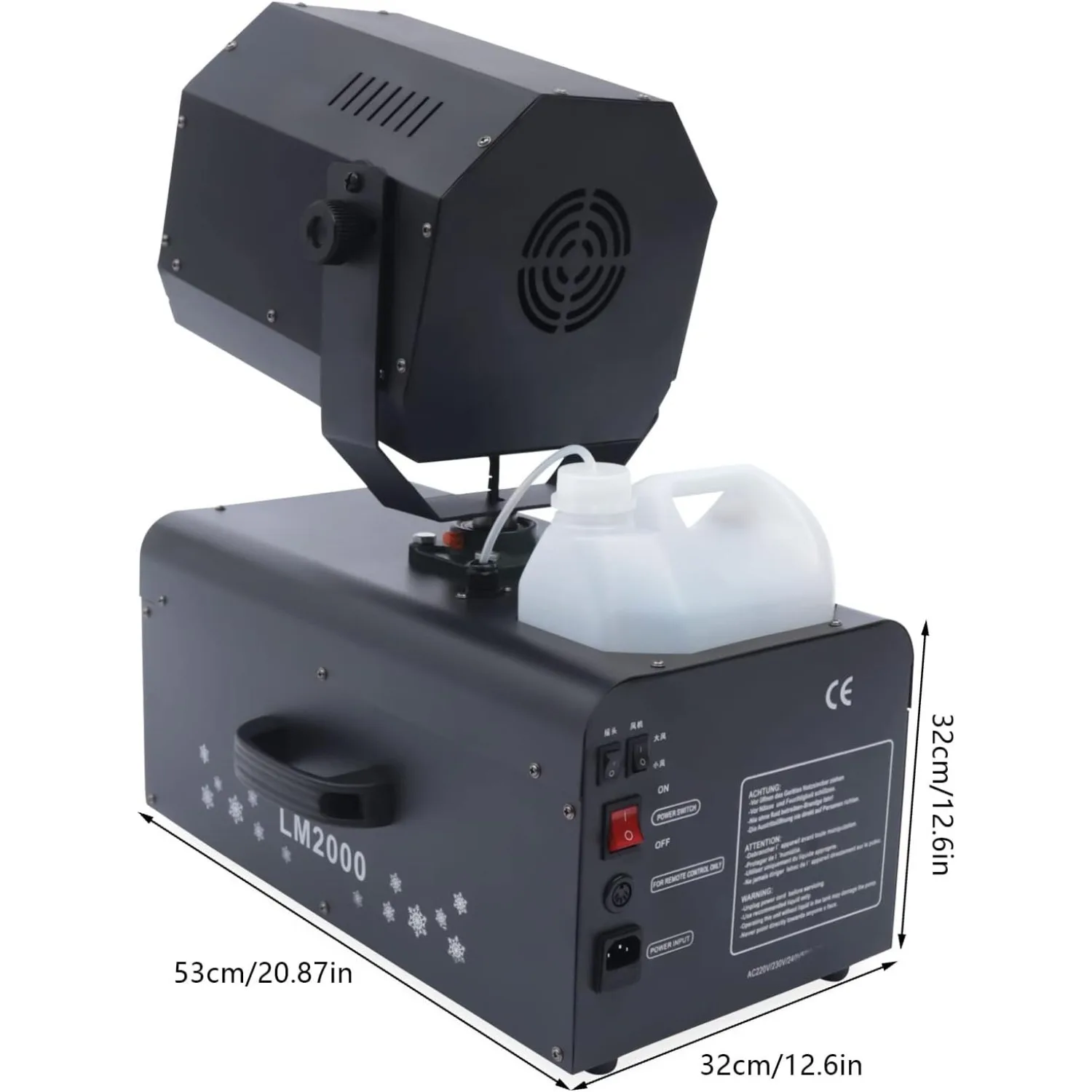 2000W Artificial Snow Making Machine with Remote Control Stage Snowflake Maker for Outdoors Indoor Wedding Christmas Party