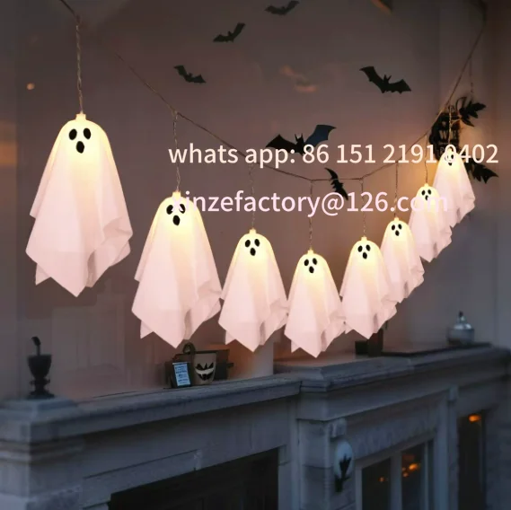 

Customizable Luminous Screaming Ghost Pendant Halloween LED Lights String Ghost Festival Atmosphere Scene Arrangement Props