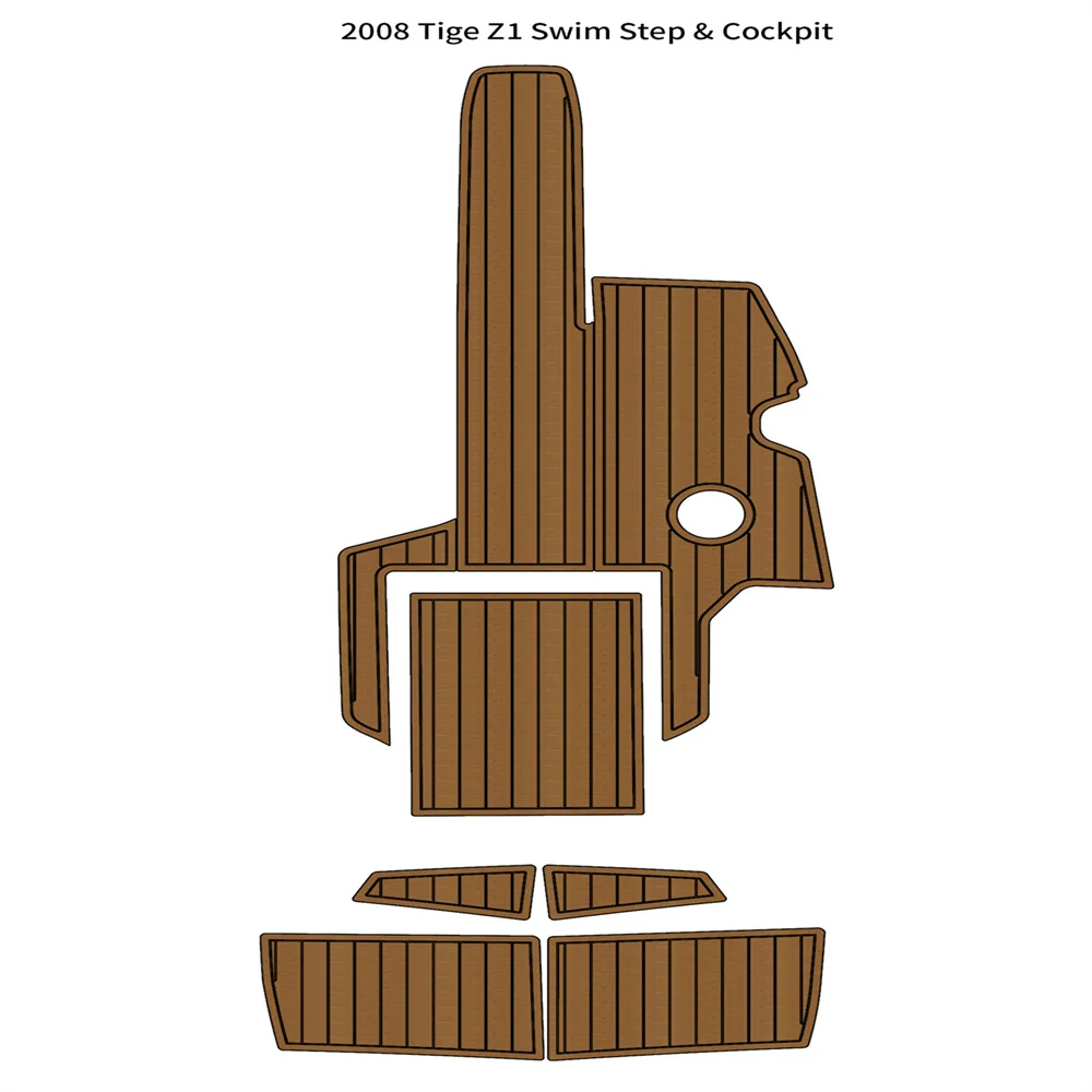 

2008 Tige Z1 Swim Step Cockpit Boat EVA Faux Foam Teak Deck Floor Pad