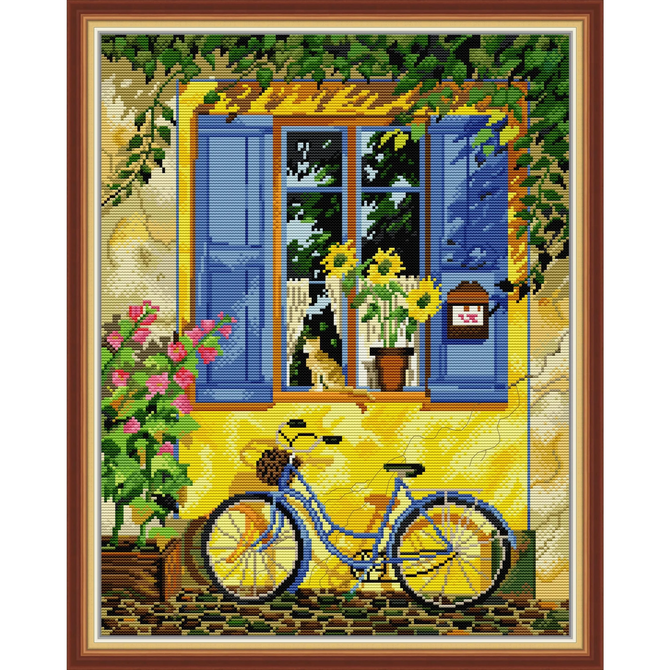 

Soulgift News Набор для вышивки крестом с предварительной печатью, штампованная ткань Аида с нитками DMC, набор для вышивания - вне окна 2.