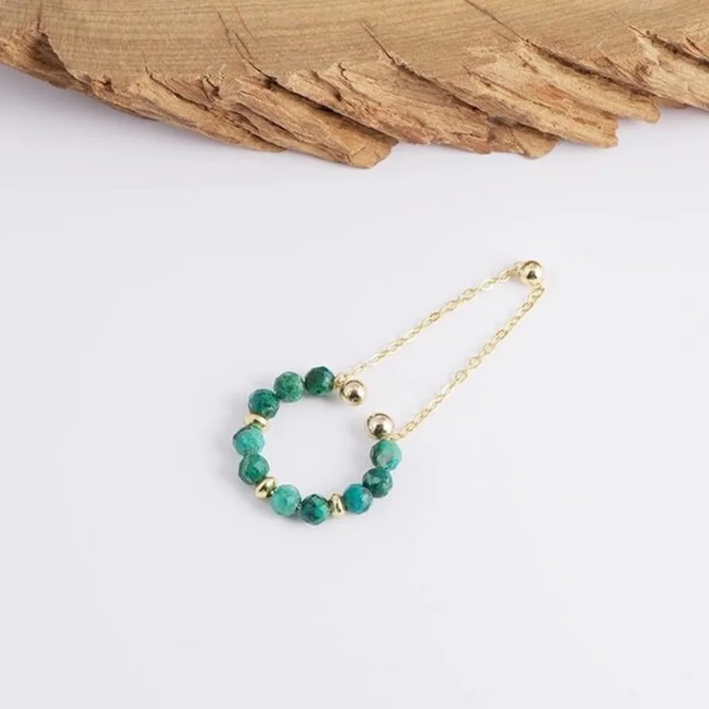 Aesthetic Colorful Beads Ear Cuff Handmade Non-piercing Crystal Dangle Earrings Red Agate Malachite Tassel Ear Clip Boy