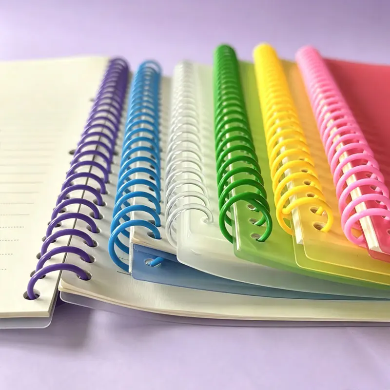 30PCS A4 34 Hole Single Wire Bind Coil Loose Leaf Binding PVC 50mm Ring Hoops Plastic Binders Notebook School Office Supplies