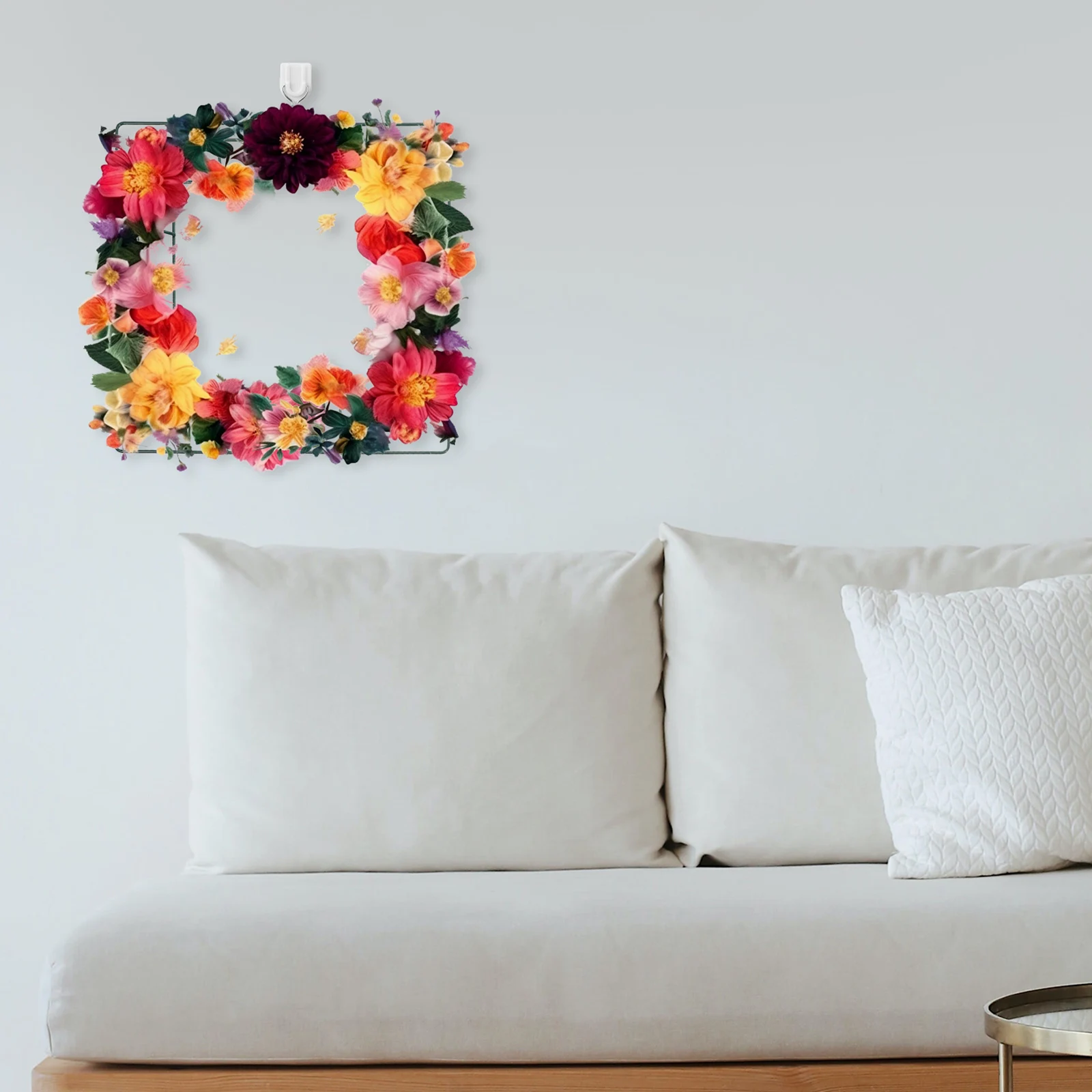 

3pcs Iron Diy Square Metal Wire Wreath Wall Hanging Sturdy Holiday Wedding Party Decoration Floral Frame Wreath