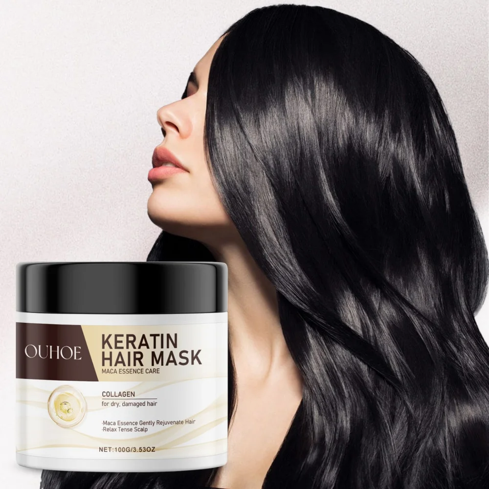 

Keratin Hair Mask - Repair Damaged Frizz & Split Ends | Deep Moisturizing Treatment for Smooth, Shiny Hair | Tangle-Free