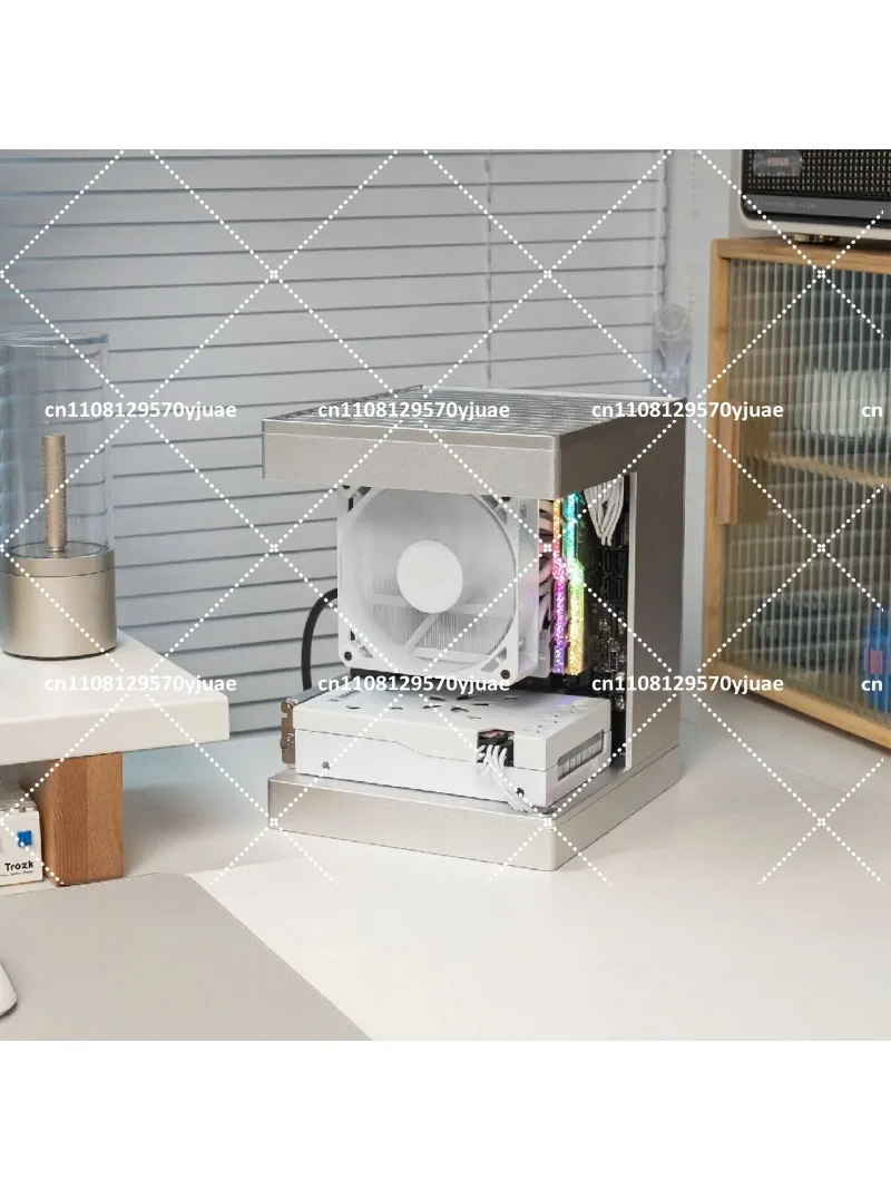 Mini ITX Computer Case, Aluminum Alloy Small Form Factor Chassis, Durable Mini PC Case with Panoramic View