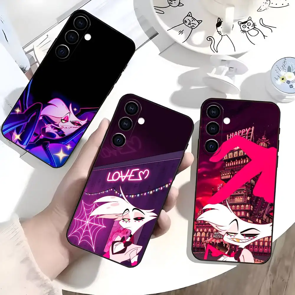 Angel Dust H-Hazbin H-Hotel Phone Case For Samsung Galaxy A73,A72,A71,A70,A53,A52,A51,Others Soft Black Cover