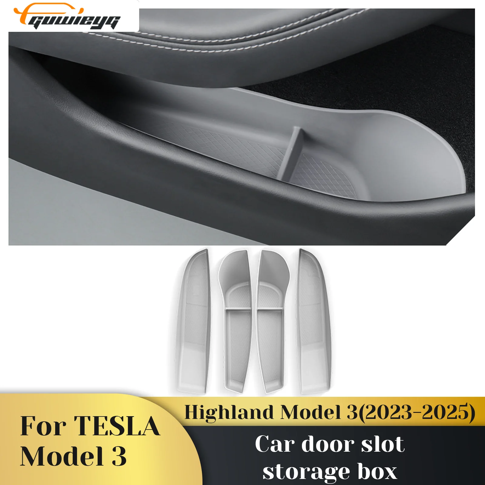 

НОВЫЙ дверной органайзер из 4 предметов модели 3 TPE (2021-2024) для Tesla, дверной ящик для хранения