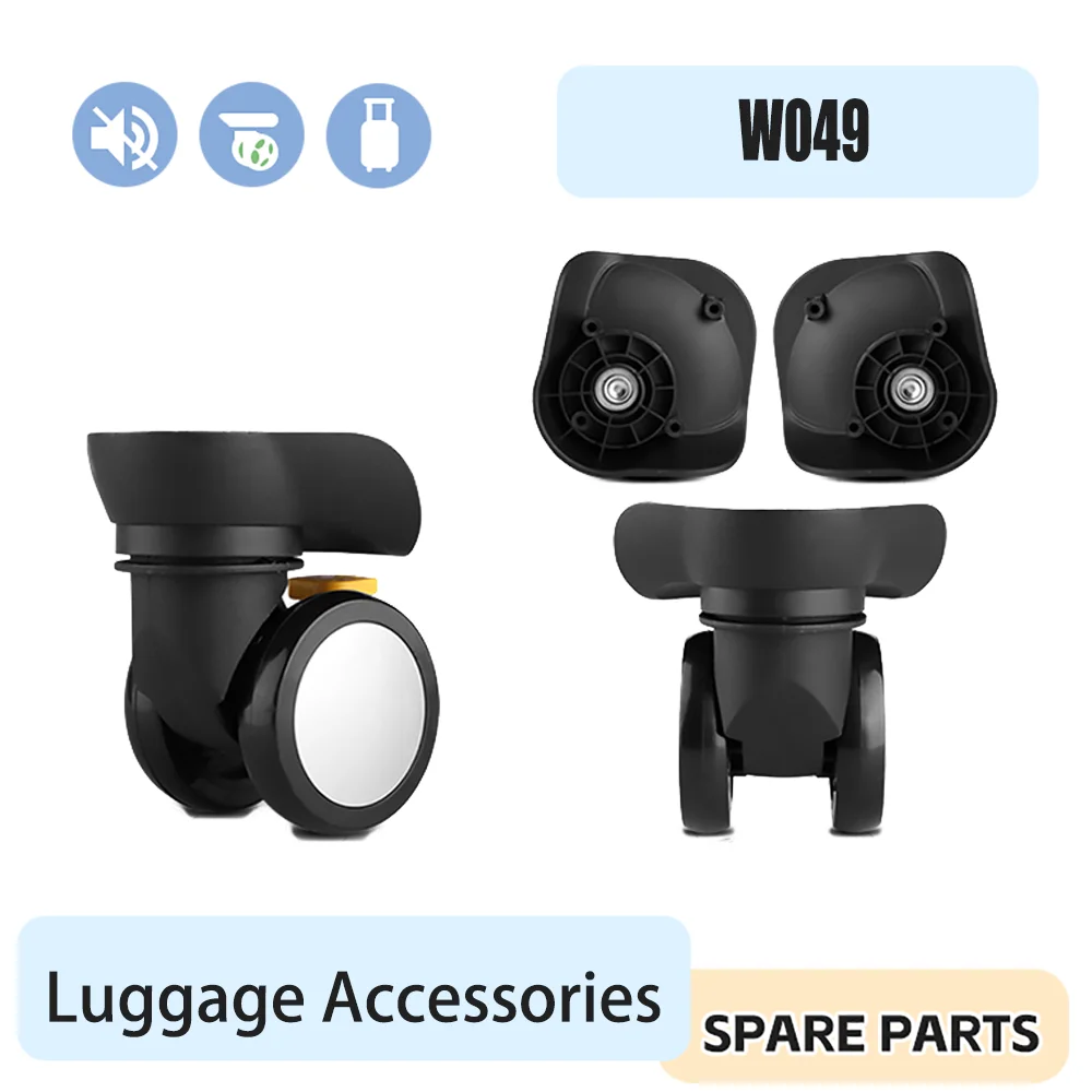 Double Wheel W049 Universal 360 Rotating Trolley Caster Durable Easy Install Bag Repair Travel Accessories