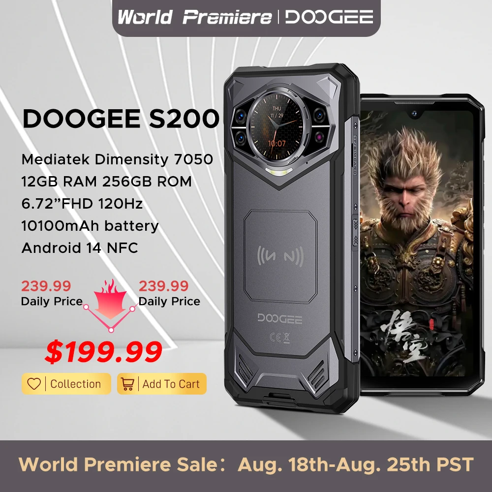 Глобальная версия DOOGEE S200 прочный телефон 6,72 