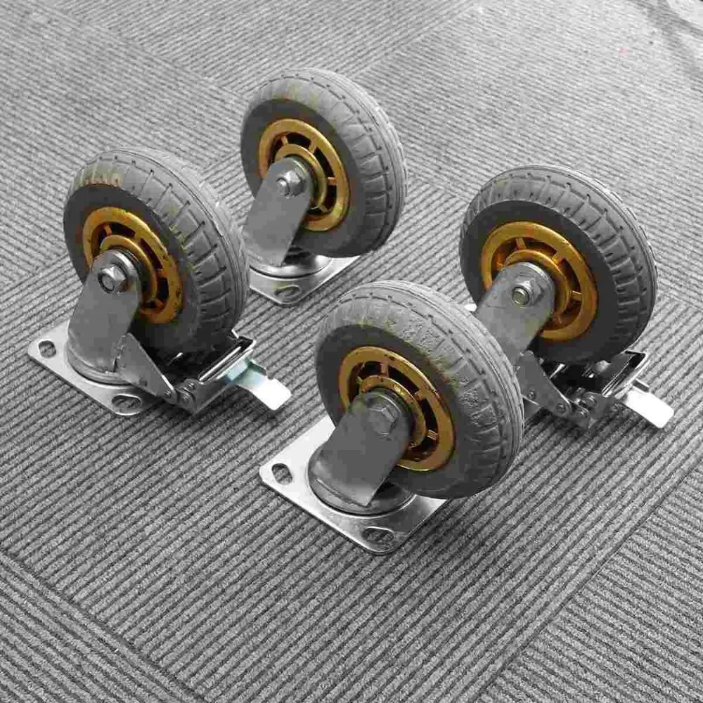 Universal Noiseless Furniture Caster Heavy Loads Transporter Swivel Caster With Brake Hardwares Roller Wheel Shelf Cart Wheel