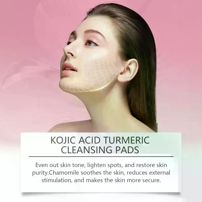 /YOV/Facial Pads Cleansing Moisturize Anti  Balance Oil Tender Clean Facial Exfoliates Face Turmeric Cleansing Pads Exfoliating