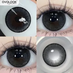 OVOLOOK-1 Pair Black Gray Beauty Colored Contact Lenses for Eyes Purple Halloween Lens Big Eye Lens Natural Look Brown Blue Lens