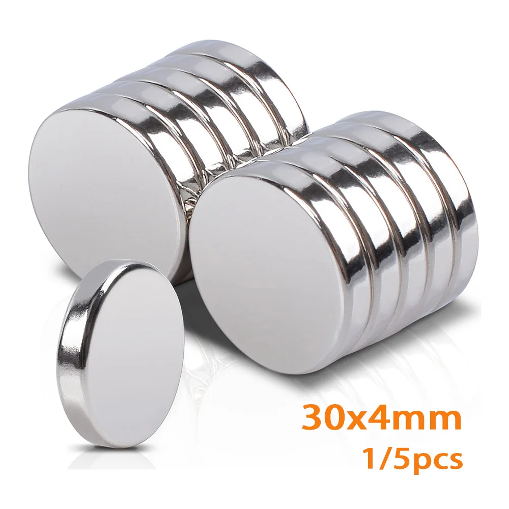 

1/5/10pcs 30x4mm Round Magnets NdFeB Powerful Permanent Magnetic Square Rectangle Magnets Kitchen Super Strong Rare Earth Magnet