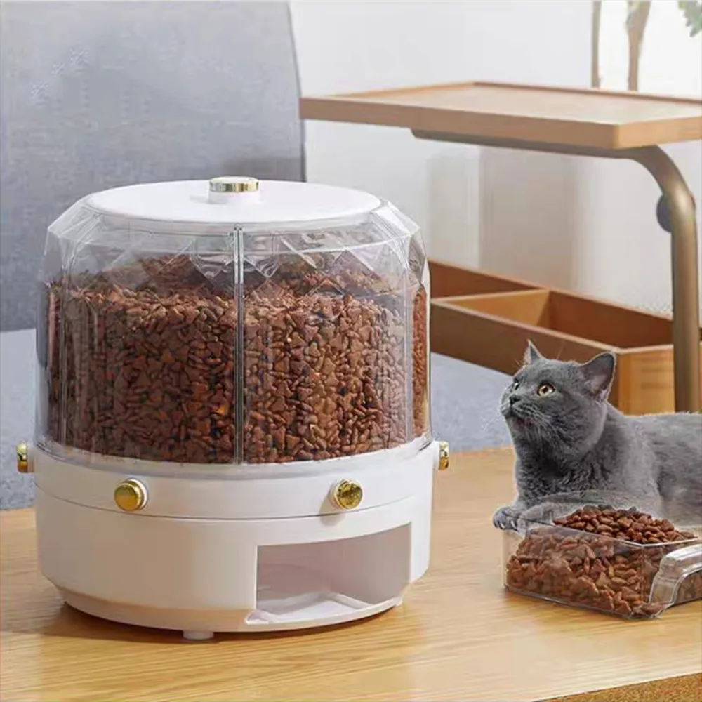 360 Degree Rotating Rice Dispenser Sealed Dry Cereal Grain Bucket Dispenser Moisture-proof Kitchen Food Container Storage Box