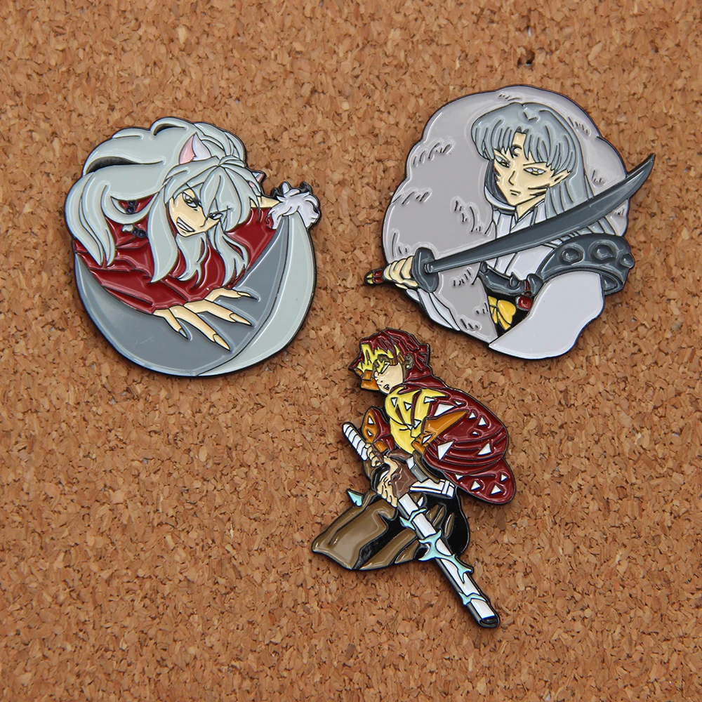 Demon Slayer Brooch Cosplay jewelry Inuyasha Enamel Pin Lapel Pins Badge Hats Clothes Backpack Decoration Jewelry Accessories