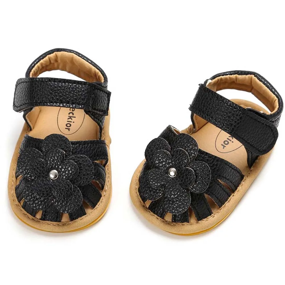 Infant Baby Girls Beach Sandals Flats and Soft Sole Non-slip Flower Princess Wedding Dress Walking Shoes for Newborn Baby