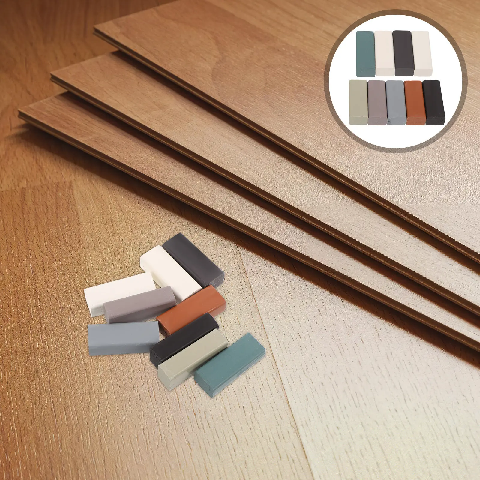 9Pcs Furniture Wax Crayons Pen Heat Activated Wax Sticks for Seamless Wood Touch Up Wood Filler Sticks