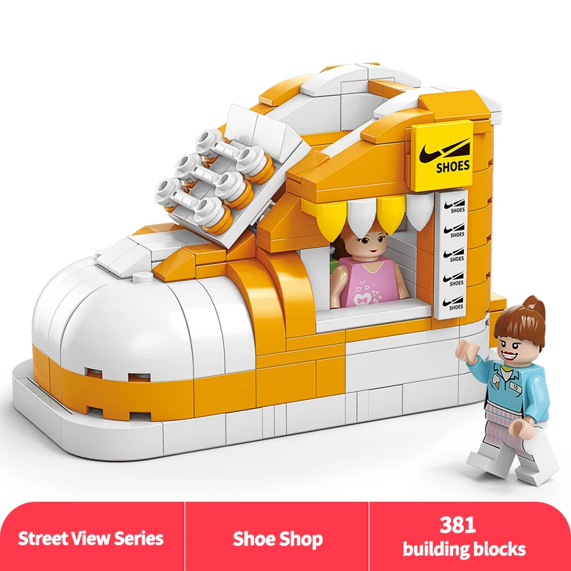 2024 Mini Street View  Building Blocks Toy Set Series Creative Building Blocks Toys Model Desktop Decoration For Kids Gifts